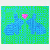 バニー・ラブ フリースブランケット (正面(横))