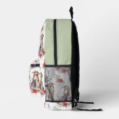 バニー&レッドアネモンパターンガール プリントバックパック (右)