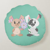 バニー-円形の装飾用クッション(16") ラウンドクッション (裏面)