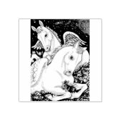 バニー&子馬エンジェル、ウィムシーイースターゴムスタンプ ラバースタンプ (インプリント)