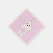 バニー.白とピンク スタンダードカクテルナプキン (角)