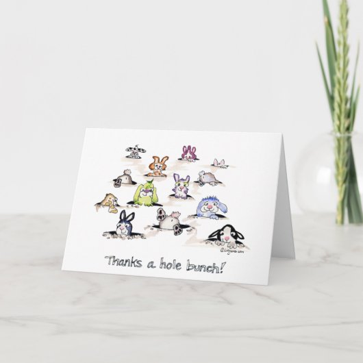 バニー: 穴の束を感謝していしています サンキューカード (正面)