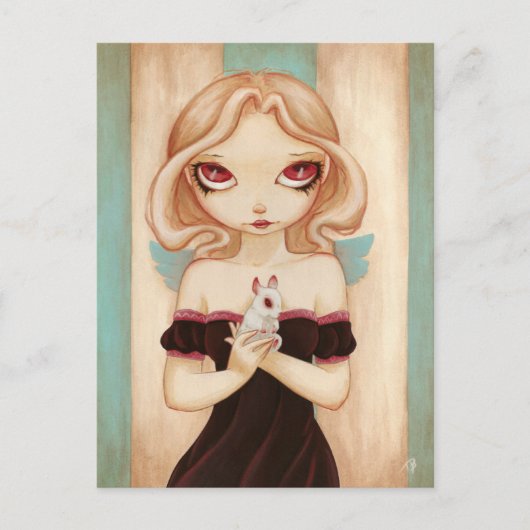 バニー – fairy albino bunnyはがき ポストカード (正面)