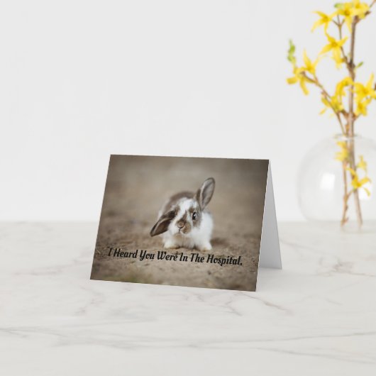 バニーGet Well Greeting Card カード (黄色い花)