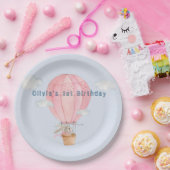 バニーinホテイアバルーンパステル色誕生日 ペーパープレート (パーティー)
