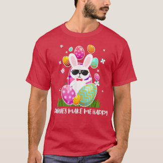 バニーMAKEMEHAPPYバニーうさぎ女の子Sunday E Tシャツ