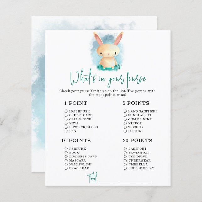 バニーWhatsあなたの財布の赤ちゃんシャワー (正面/裏面)