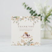 バニ素朴ー植物性ベビーシャワーサンキューカード サンキューカード (スタンド正面)