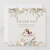 バニ素朴ー植物性ベビーシャワーサンキューカード サンキューカード (正面)