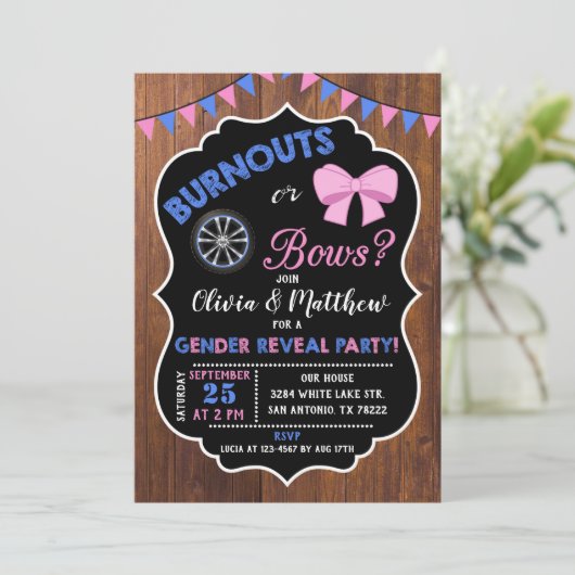 バヌアウトまたはボーイング性別の表示の招待 招待状 (スタンド正面)