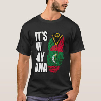 バヌアツとモルディブのミックス伝統Dnaフラグ Tシャツ