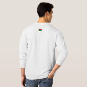 バヌアツの旗と国章の愛国的なTシャツ Tシャツ (裏面フル)