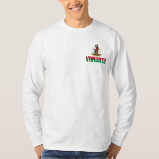 バヌアツの旗と国章の愛国的なTシャツ Tシャツ