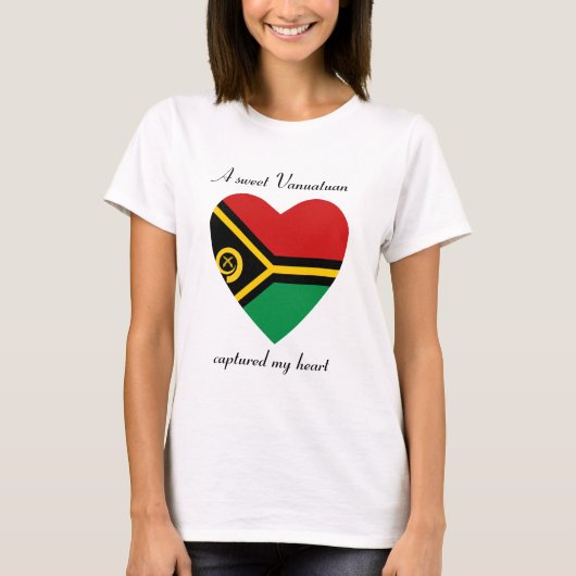 バヌアツの旗のスイートハートTシャツ Tシャツ (正面)