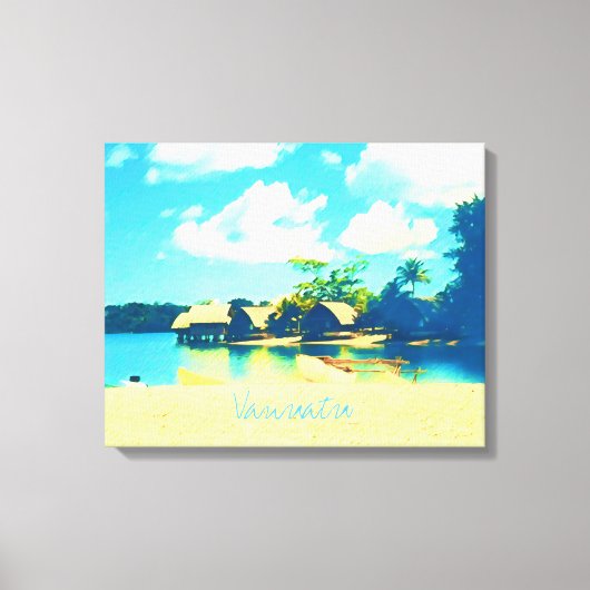 バヌアツの熱帯島のパラダイストラベル キャンバスプリント (正面)