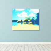 バヌアツの熱帯島のパラダイストラベル キャンバスプリント (インサイチュ (ウッドフロア))