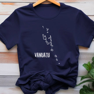 バヌアツ国地図アイランド形状境界輪郭 Tシャツ