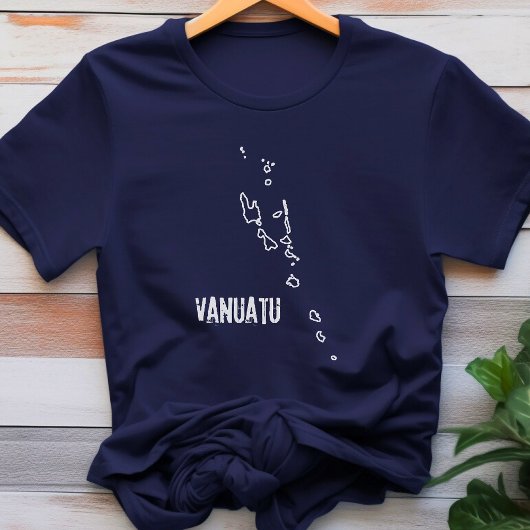 バヌアツ国地図アイランド形状境界輪郭 Tシャツ