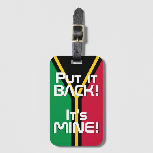 バヌアツ国旗おもしろい国 ラゲッジタグ (正面縦)