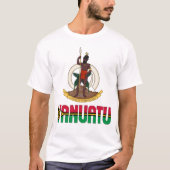 バヌアツ国旗とコート・オブ・アームズ Tシャツ (正面)