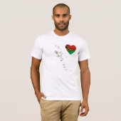 バヌアツ国旗のハートと地図Tシャツ Tシャツ (正面フル)