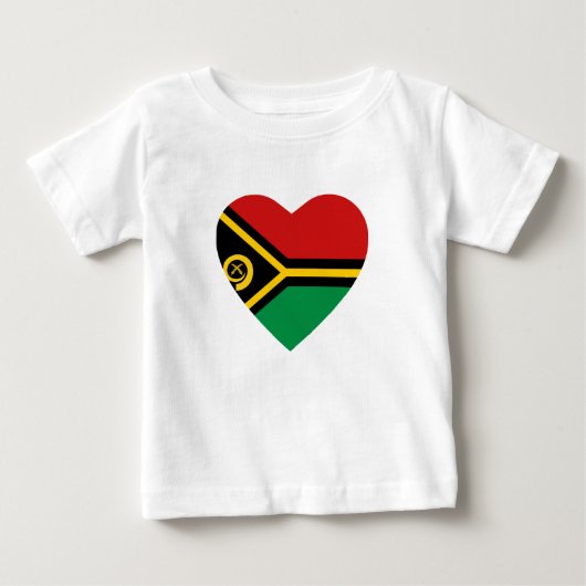 バヌアツ国旗のハートTシャツ ベビーTシャツ (正面)