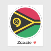 バヌアツ国旗の丸いシール シール (シート)