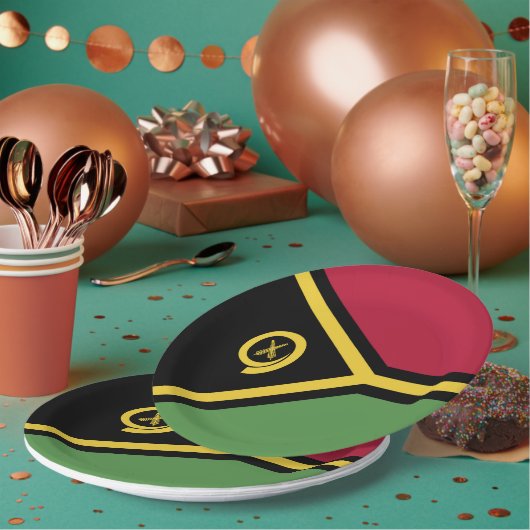 バヌアツ国旗 ペーパープレート (複数)