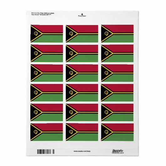 バヌアツ国旗 ラベル (フルシート)