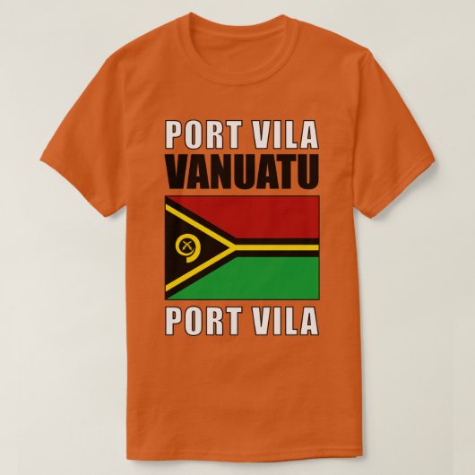 バヌアツ国旗 Tシャツ (デザイン正面)