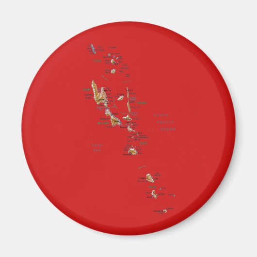 バヌアツ地図マグネット マグネット (正面)