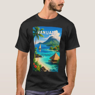 バヌアツ イラスト 旅行 アート ヴィンテージ Tシャツ