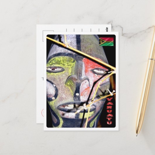 バヌアツ – マスク –  ポストカード (正面/裏面インサイチュ)