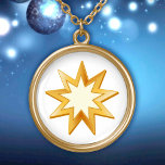 バハイ記号 ゴールドプレートネックレス<br><div class="desc">素敵な贈り物。平和。9つの尖った星はバハーイ信仰の象徴である。このデザインの他のスタイルも利用可能****アートワークの金ゴールド色は金属ではないことに注意してください***</div>