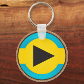 バハカッコいいマ国旗のシール キーホルダー (正面)