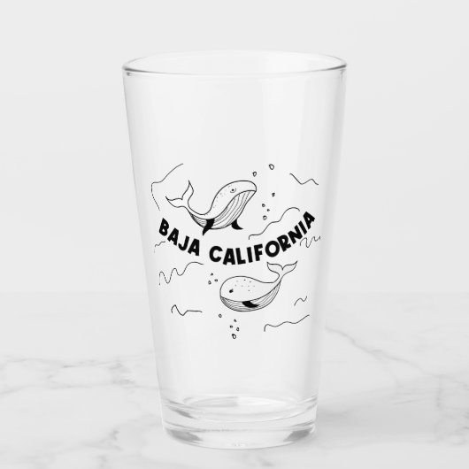 バハカリフォルニアのクジラ タンブラーグラス (正面)