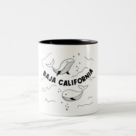 バハカリフォルニアのクジラ ツートーンマグカップ (中央)