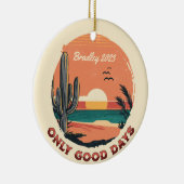 バハパーソナライズされたビーチクリスマスホリデイ セラミックオーナメント (右)