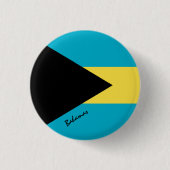 バハボタン愛国的バハマ国旗のファッション 缶バッジ (正面)