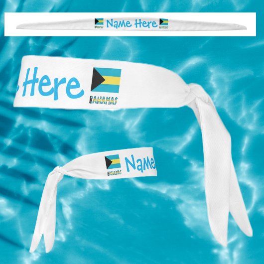 バハマおよびバハマ国旗のパーソナライズされた青 タイヘッドバンド