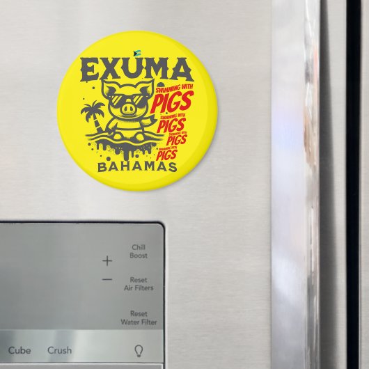 バハマお土産ギフト:エクマバハマ泳ぐ豚 マグネット (インサイチュ (冷蔵庫))