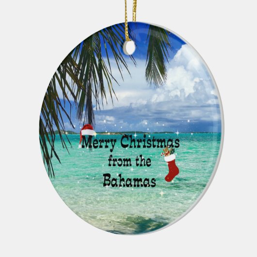 バハマからのメリークリスマス セラミックオーナメント (左)