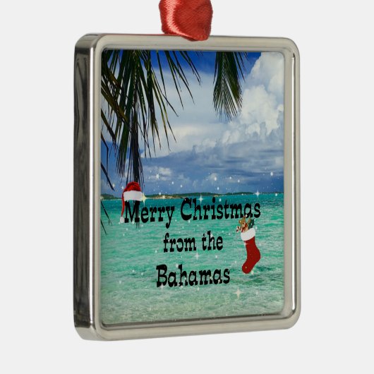 バハマからのメリークリスマス メタルオーナメント (右)