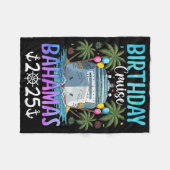 バハマでの誕生日クルーズ 2025 フリースブランケット (正面(横))