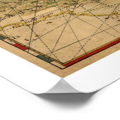 バハマとキューバの地図1650 ポスター (角)