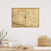 バハマとキューバの地図1650 ポスター (キッチン)