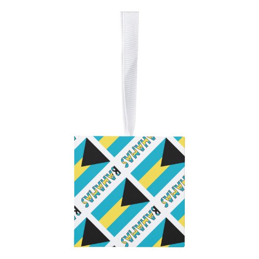 バハマとバハマ国旗のタイル貼りパーソナライズされた キューブオーナメント (右)