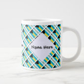 バハマとバハマ国旗のタイル貼りパーソナライズされた ジャンボコーヒーマグカップ (右)