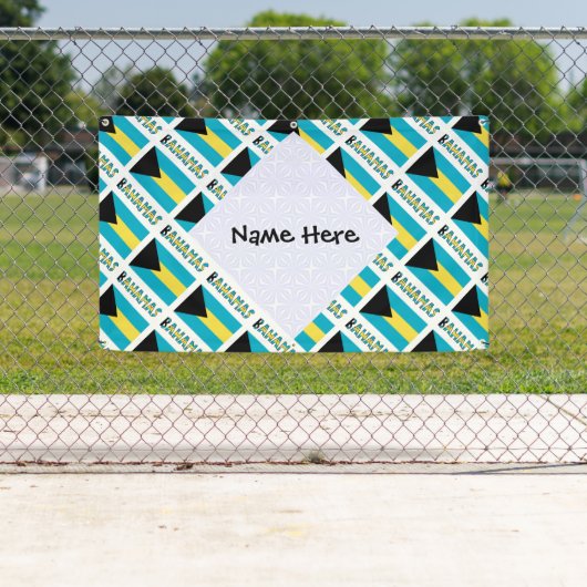 バハマとバハマ国旗のタイル貼り 横断幕 (インサイチュ)