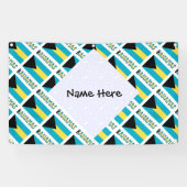 バハマとバハマ国旗のタイル貼り 横断幕 (横)